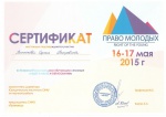 Сертификат участника Всероссийского выездного обучающего семинара "Лидер в науке и образовании"
